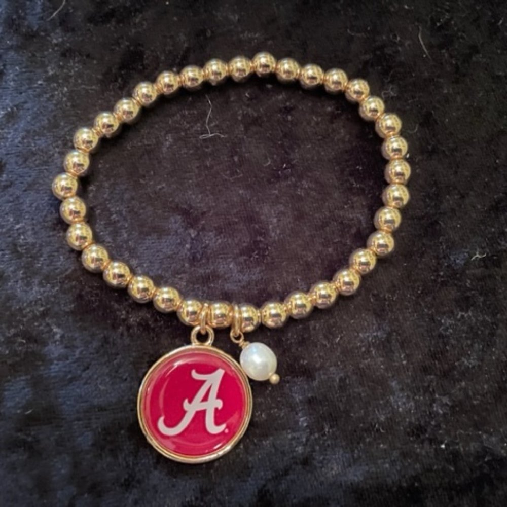Alabama Crimson Tide gold bracelet